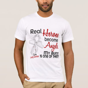 T-shirt Les héros deviennent cancer de tante poumon