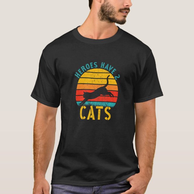 T-shirt Les héros ont 2 chats  Kitty Chat (Devant)