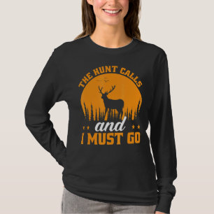 T-shirt Les Hommes Chasse Forêt De Cerfs La Chasse Appelle