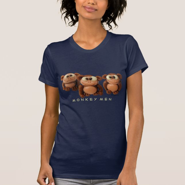 T-shirt Les hommes de singe -3 singes drôles ont (Devant)