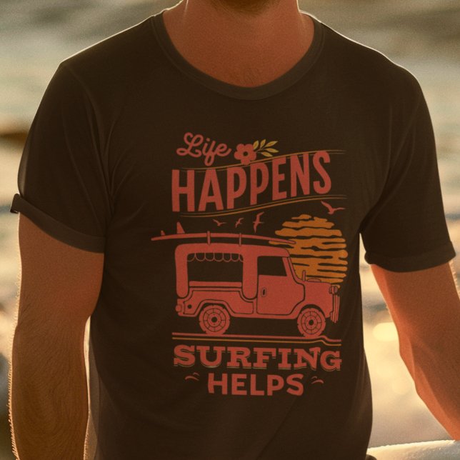 T-shirt Les hommes de surf (Life Happens Surfing Helps T-Shirts)