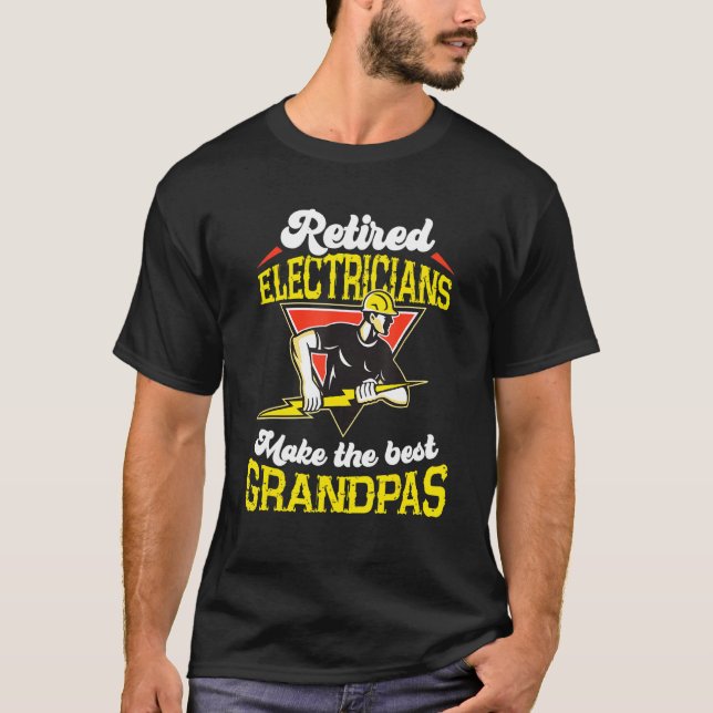 T-shirt Les Hommes Électriciens Retraités Font Les Meilleu (Devant)