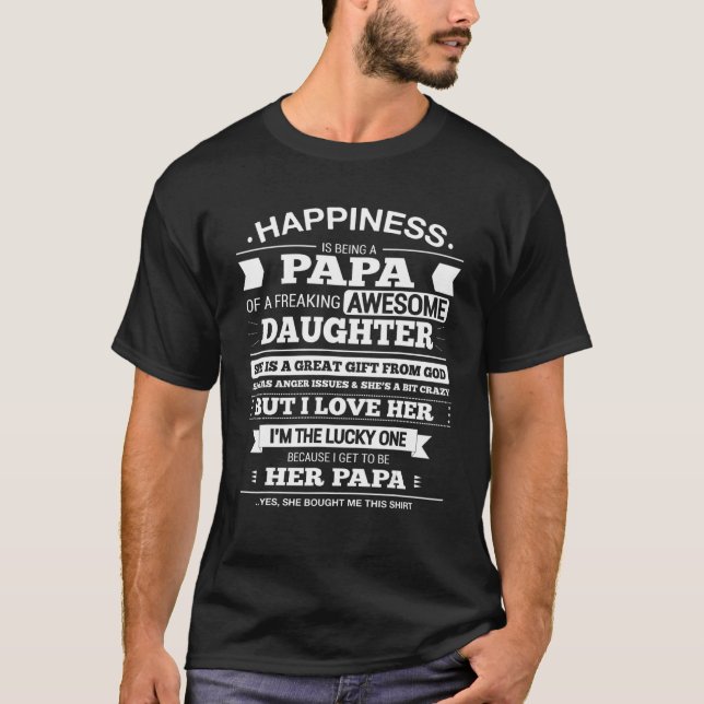 T-shirt Les Hommes Étant Un Papa D'Une Fille Épatante (Devant)
