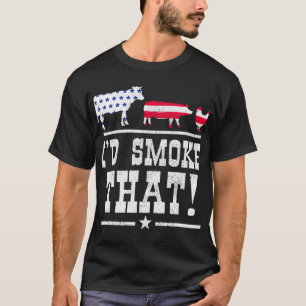 T-shirt Les Hommes Je Fumer Que BBQ Viande Fumer Grill G
