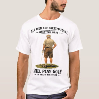 T-shirt Les hommes jouent au golf dans leur quatre-vingts 
