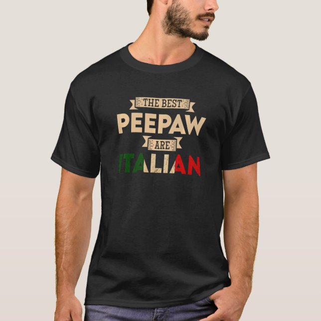 T-shirt Les Hommes Les Meilleurs Peepaw Sont Drapeau Itali (Devant)