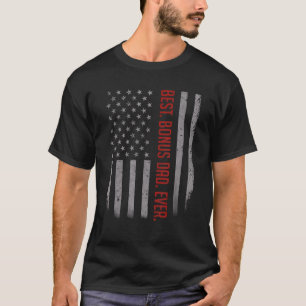 T-shirt Les Hommes Meilleur Bonus Papa Jamais Drapeau Amér
