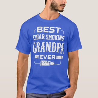 T-shirt Les Hommes Meilleur Cigar Fumer Grand-Père Cigares