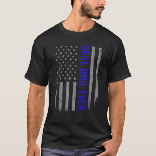 T-shirt Les Hommes Meilleur Papa Jamais Usa American Flag 