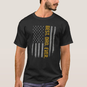 T-shirt Les Hommes Meilleur Papa Jamais Usa American Flag 