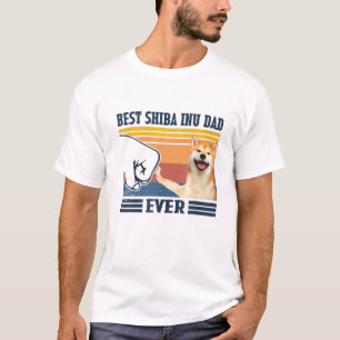 T-shirt Les Hommes Meilleur Shiba Inu Papa Jamais Drôle Ad