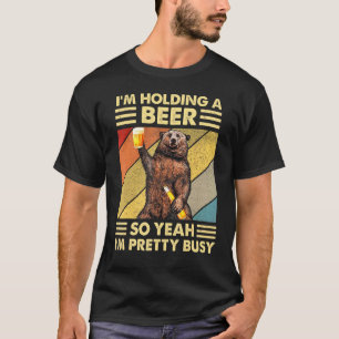 T-shirt Les Hommes M'Ours Je Tiens Une Bière Donc Oui Je S