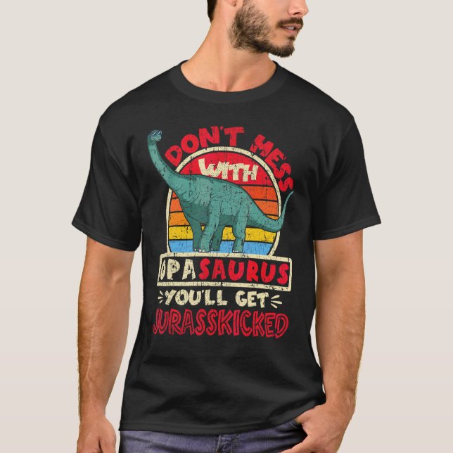 T-shirt Les hommes ne font pas de mal avec Opa Saurus I Ju (Devant)