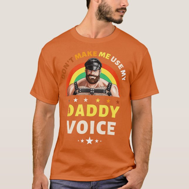 T-shirt Les hommes ne me forcent pas à utiliser mon papa v (Devant)