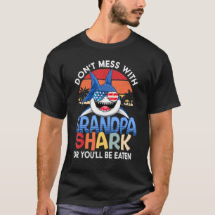 T-shirt Les Hommes Ne Mess Avec Grand-Père Requin Famille