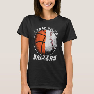 T-shirt Les Hommes N'Élevent Que Le Baseball Et Le Basket-