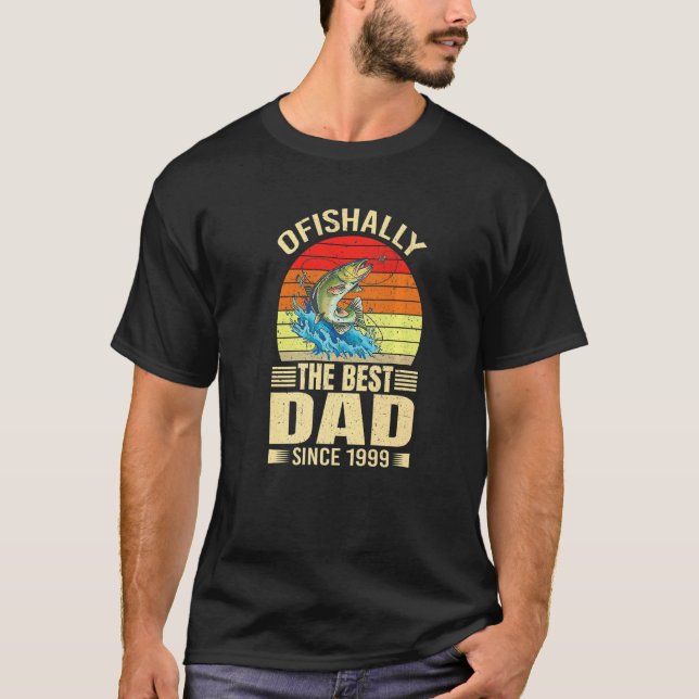 T-shirt Les Hommes Ofish Le Meilleur Père Depuis 1999 Fish (Devant)