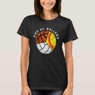 T-shirt Les Hommes Papa De Ballon Softball Volleyball Bask