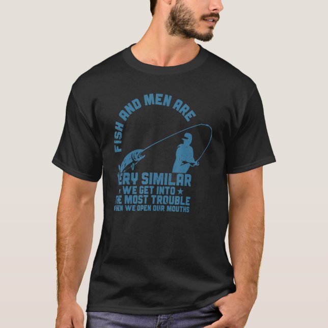 T-shirt Les Hommes Pêche Drôle Pêcheur Poisson Et Les Homm (Devant)