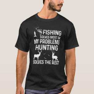 T-shirt Les Hommes Pêchent Résoudre La Plupart De Mes Prob