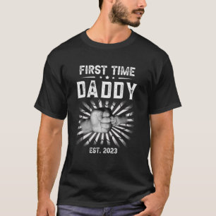 T-shirt Les Hommes Première Fois Papa 2023 Promu À Nouveau