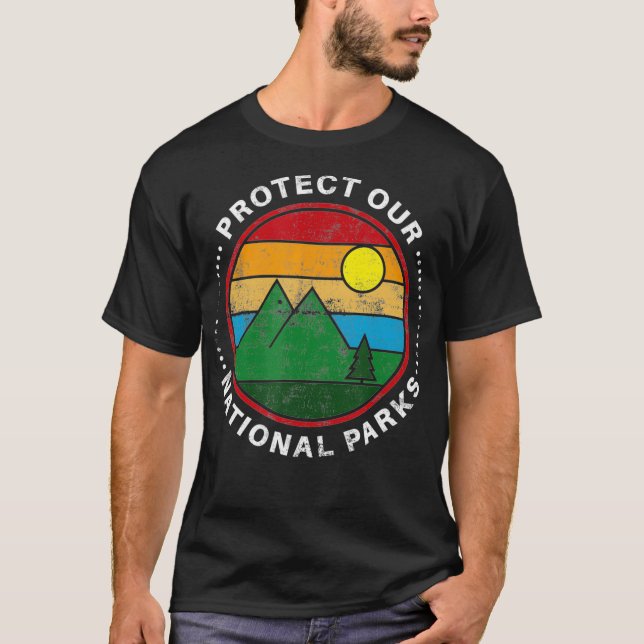 T-shirt Les Hommes Protègent Nos Parcs Nationaux - Trésor  (Devant)