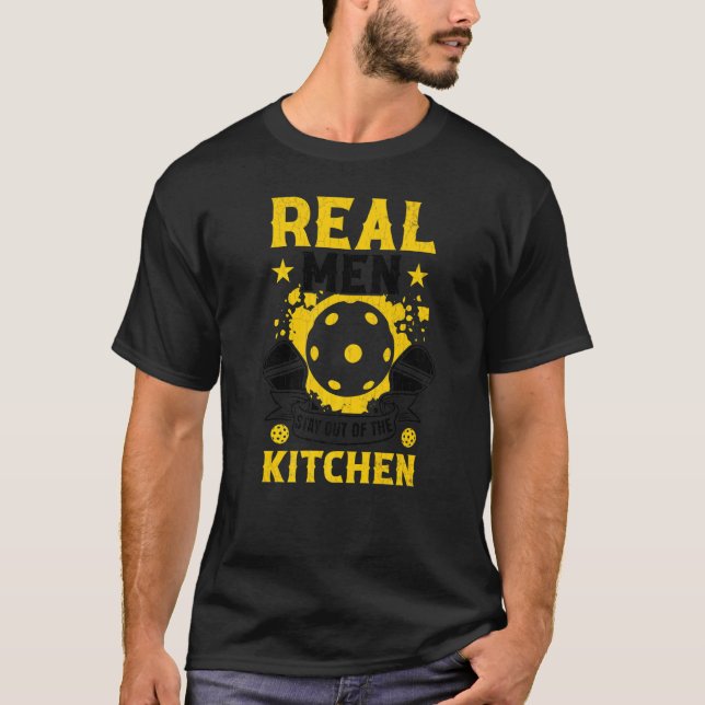 T-shirt Les Hommes Restent Hors De La Cuisine Pickleball L (Devant)