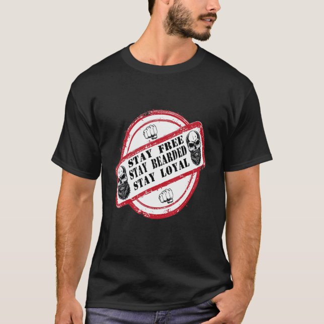 T-shirt Les Hommes Restent Libres Portés Loyal Beard Bros (Devant)
