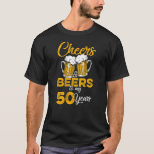 T-shirt Les Hommes Salutent Et Bières À Mes 50 Ans