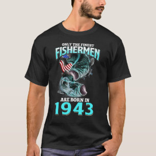 T-shirt Les Hommes Seulement Le Meilleur Pêcheur Né En 194
