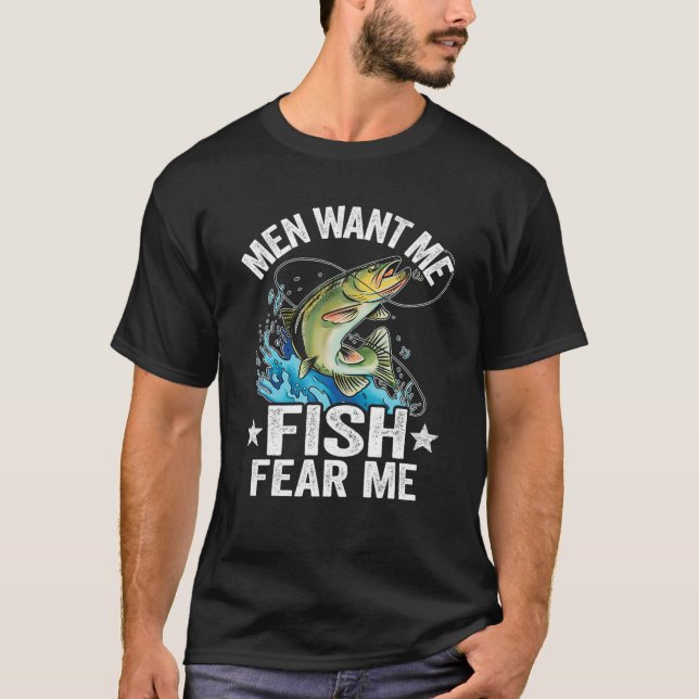 T-shirt Les hommes veulent moi Poisson Peur moi Basse Pêch (Devant)