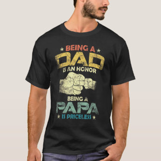 T-shirt Les Hommes Vintage Être Papa Est Un Honneur Être G