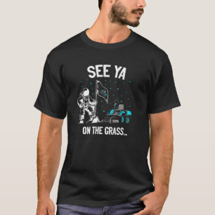 T-shirt Les Hommes Voir Ya Sur L'Herbe Tracteur De Pelouse
