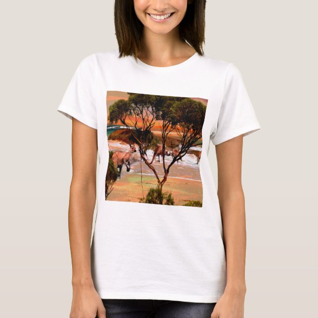 T-shirt "Les houblons côtiers : Kangaroos sur la rive du p (Devant)