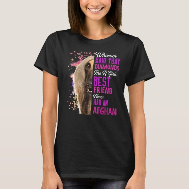 T-shirt Les Hounds Afghans Sont Une Fille Meilleur Ami Chi (Devant)