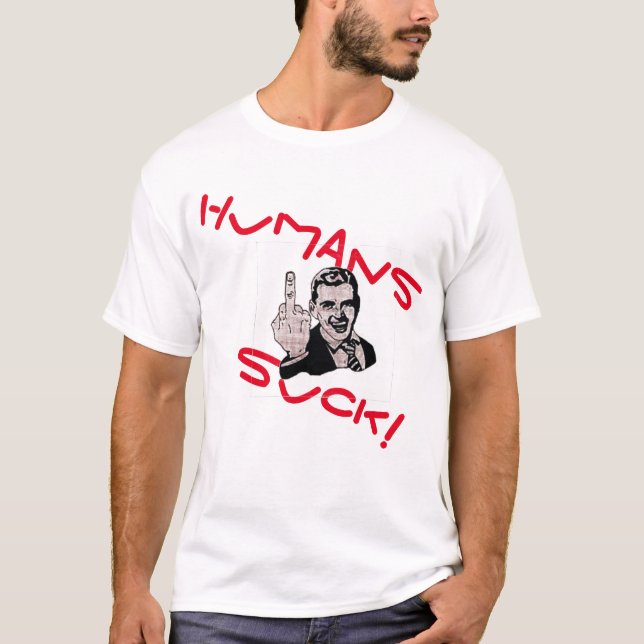 T-shirt Les Humains Font La Chance ! (Devant)