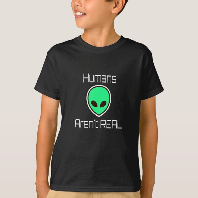 T-shirt Les humains ne sont pas VRAIMENT Aliens verts (Devant)