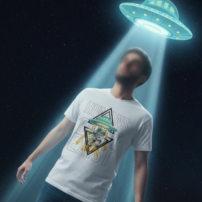 T-shirt Les humains n'existent pas Funny Geek Ufo Alien Gr (Créateur téléchargé)