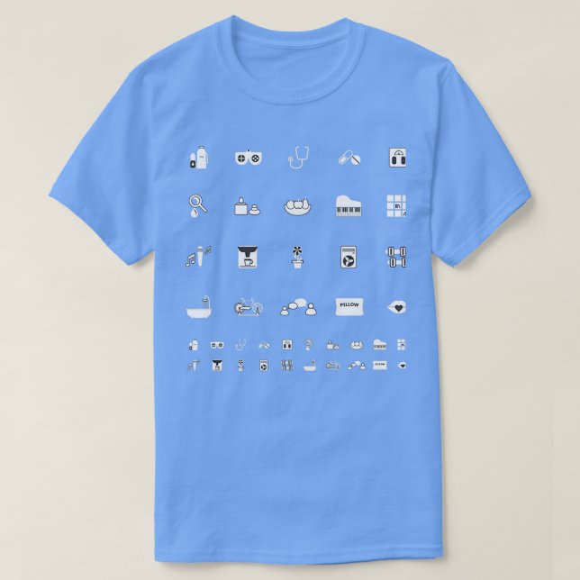 T-shirt Les icônes de bien-être Pack sur les grévistes arr (Design devant)