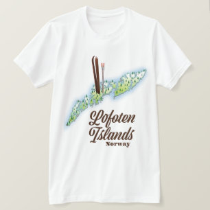 T-shirt Les îles Lofoten, affiche de ski norvégien.