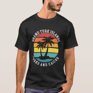 T-shirt Les Îles Turques Et Caïques Les Palmiers