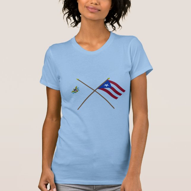 T-shirt Les Îles Vierges américaines et les drapeaux (Devant)