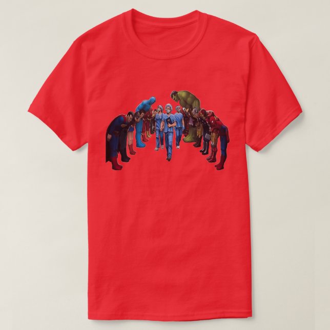 T-shirt Les infirmières sont des héros (Design devant)