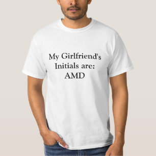 T-shirt Les initiales de mon amie sont :  AMD
