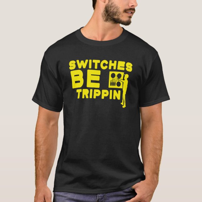 T-shirt Les interrupteurs déconnent électricien boîte élec (Devant)