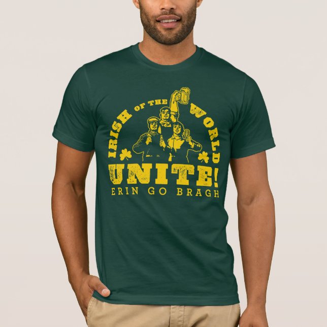T-shirt Les Irlandais du monde unissent la chemise (Devant)