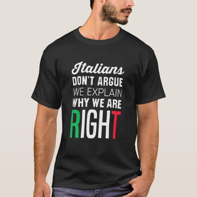 T-shirt Les Italiens ne s'accusent pas - Drôle Dit Italien (Devant)