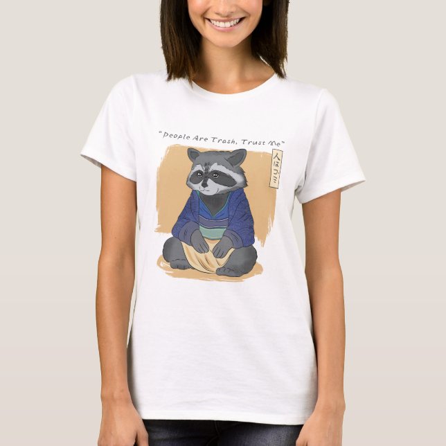 T-SHIRT LES JAPONAIS RACCOON CITENT LES GENS SONT FAITES-M (Devant)