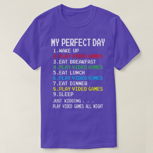T-shirt Les Jeux vidéo de Perfect Day (Design devant)