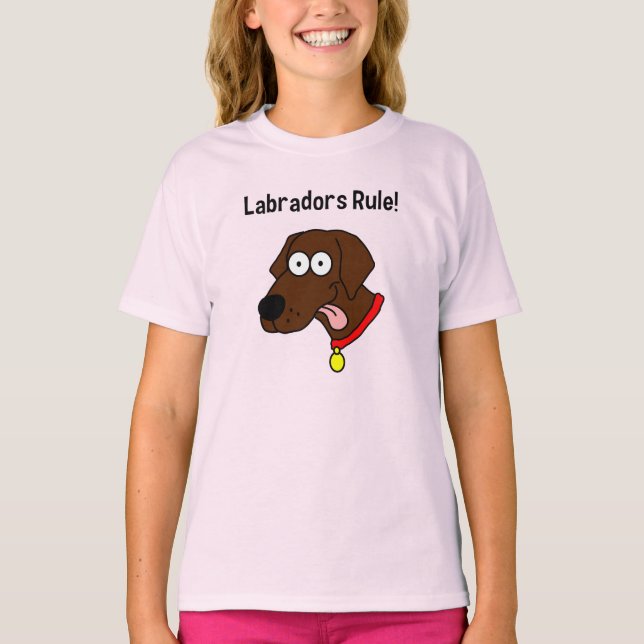 T-shirt "Les Labradors gouvernent !" Chemise T au chocolat (Devant)